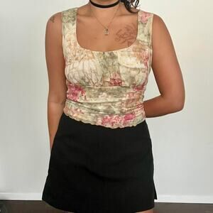 Vintage mesh tank top watercolor